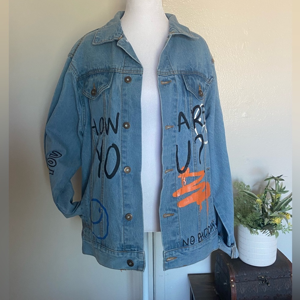 Brooklyn Cloth Denim Jacket with Graphic Patch women size medium